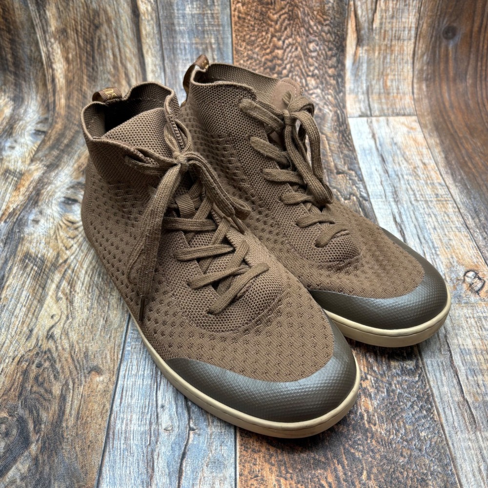 SUAVS Legacy High Top Brown Knit Sneakers Mens 10 Womens 12 EU 43